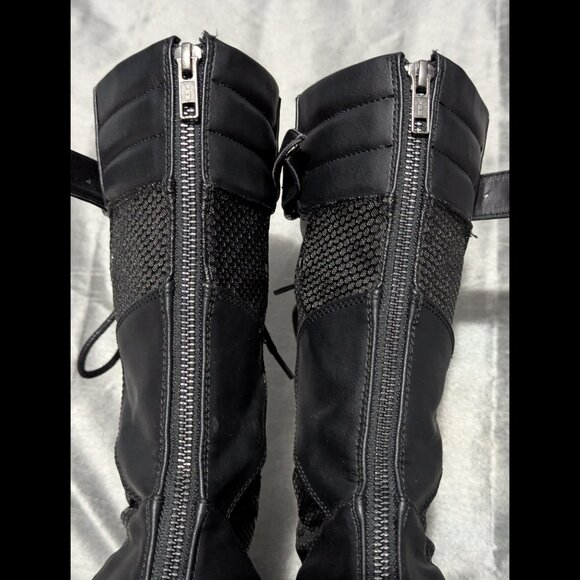 Demonia Shaker-70 Black Vegan Leather Mid-Calf Boots 9 - Picture 10 of 16